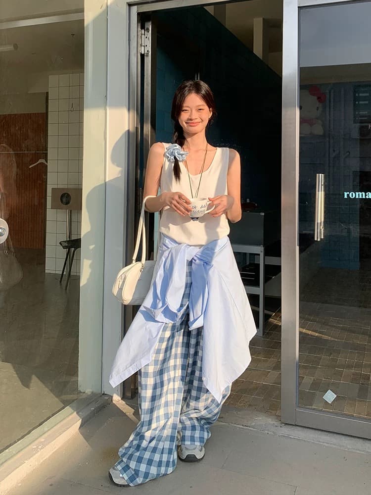 화이트 단어 조끼 여성 여름 새로운 한 부서 인사이드 가져 가라. 민소매 티셔츠 느긋한 바람 외출용 작은 맨위 상세 이미지 2