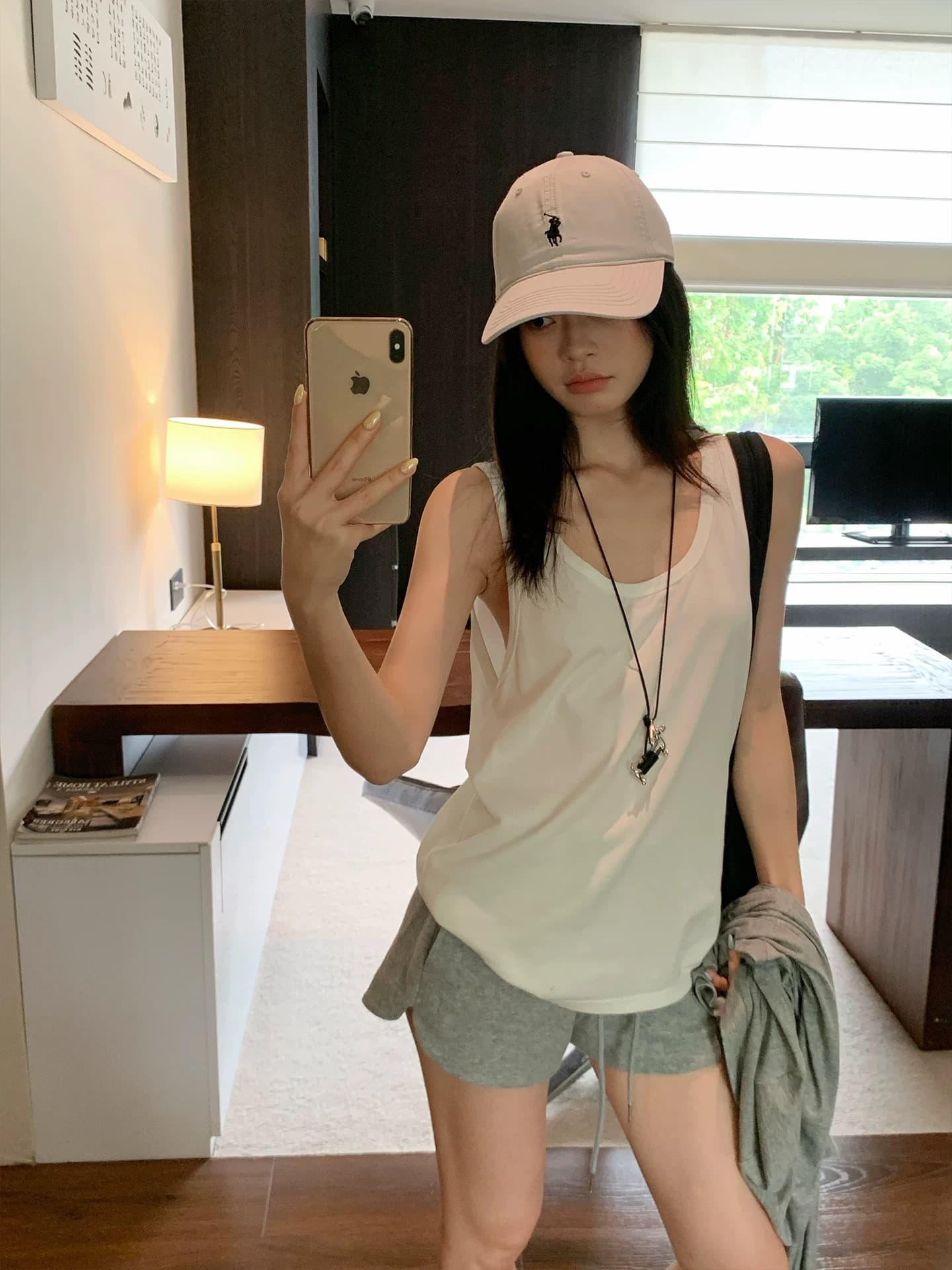 화이트 단어 조끼 여성 여름 새로운 한 부서 인사이드 가져 가라. 민소매 티셔츠 느긋한 바람 외출용 작은 맨위 상세 이미지 4