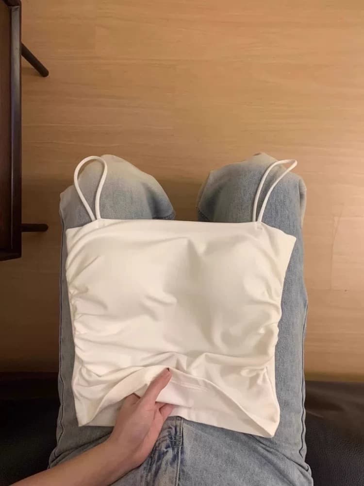 순수한 욕망 캐미솔 인사이드 가져 가라. 여름 벨트 가슴 패드 몸매 가꾸기 아름다움 뒤로 브래지어 하나 튜브탑 맨위 상세 이미지 3
