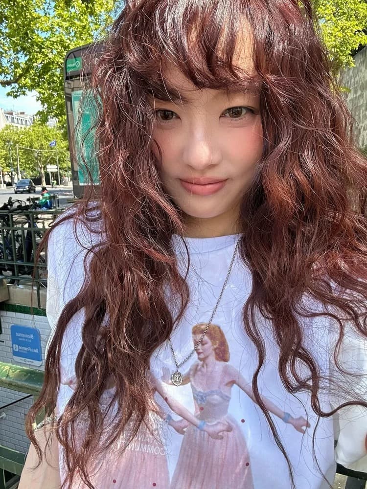 작은 대중 프랑스식 발레 연령 감소 만화 프린트 캐주얼 다용도 루즈핏 순면 편안함 반팔 티셔츠 상세 이미지 5