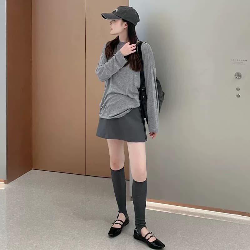 프랑스식 느긋한 바람 회색 블라우스 티셔츠 여성 2026 년 여름 자외선 차단 루즈핏 디자인 센스 연령 감소 패션 맨위 이미지 3