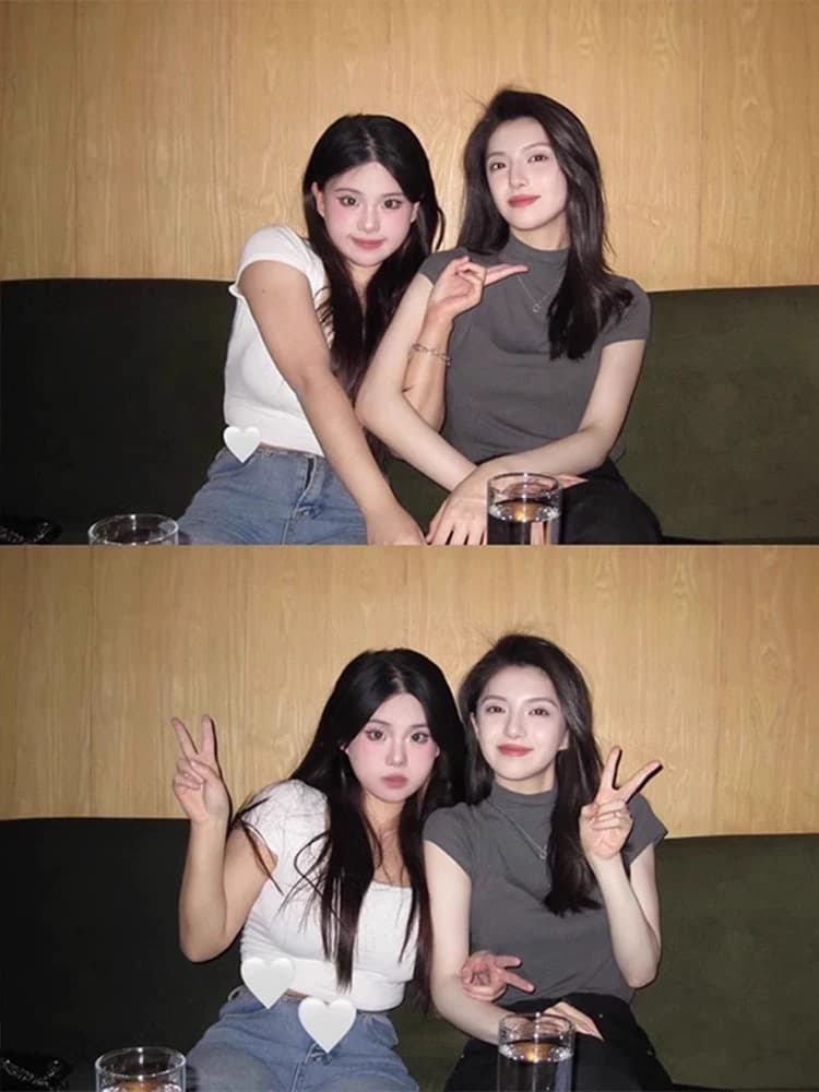 회색 얼음 실크 반하이넥 반팔 티셔츠 여성 여름 얇은 스타일 몸매 가꾸기 기본 셔츠 슬림해 보이는 긍정적 인 어깨 의류 이미지 2