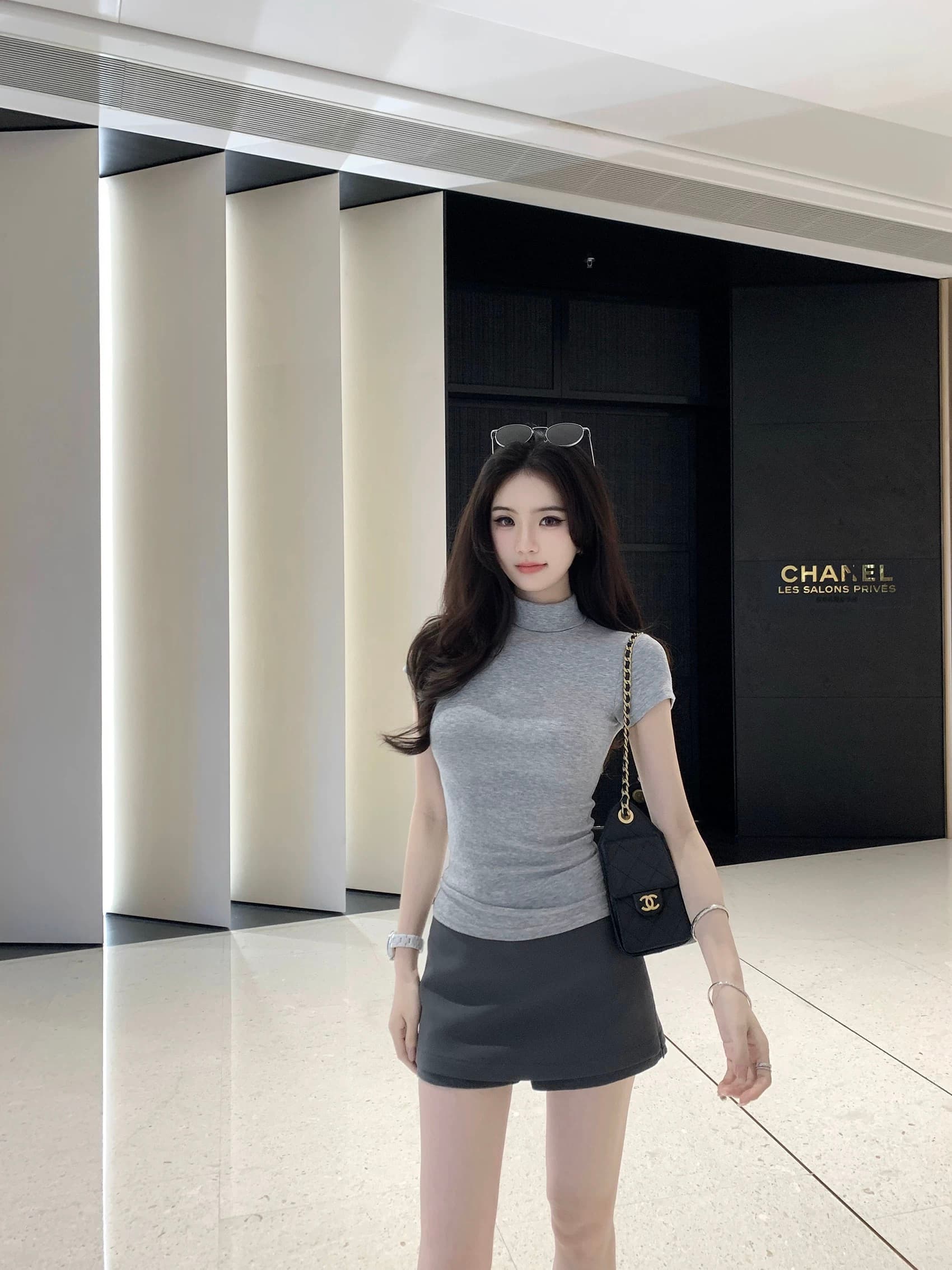 봄 새로운 좋은 인물 몸매 가꾸기 품격 터틀넥 반팔 티셔츠 기본 셔츠 여성 상세 이미지 1