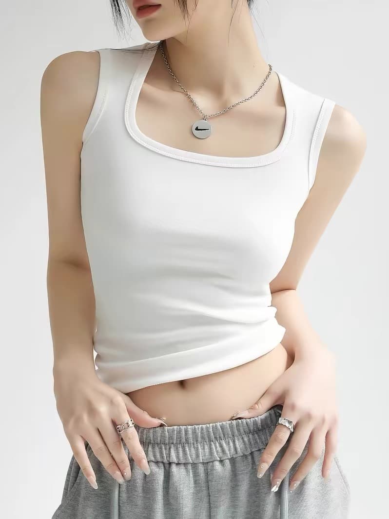 수 있습니다. 외출용 캐미솔 인사이드 가져 가라. 여름 핫걸 외출용 표지 대리인 우유 단어 순면 와이드 어깨끈 만나는 맨위 이미지 3