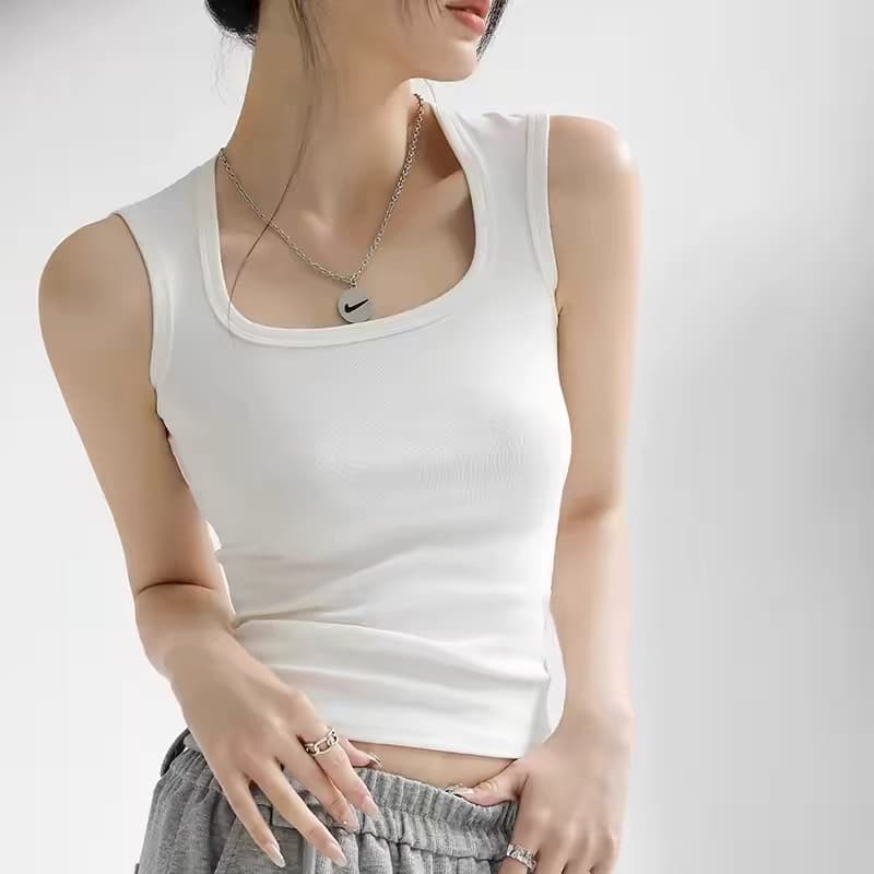 수 있습니다. 외출용 캐미솔 인사이드 가져 가라. 여름 핫걸 외출용 표지 대리인 우유 단어 순면 와이드 어깨끈 만나는 맨위 상세 이미지 4