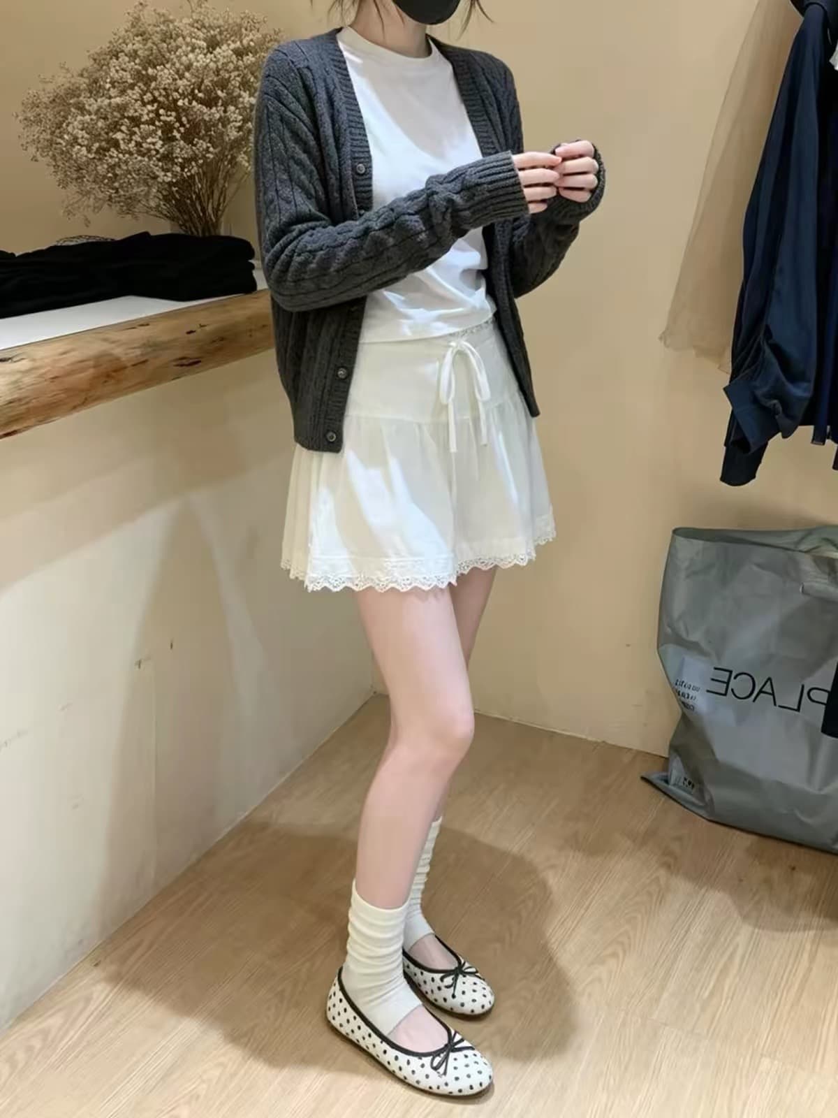 홀로우 아웃 레이스 레이스업 반신 스커트 여성 여름 새로운 한 부서 소녀 센스 다용도 한 마디 미니 스커트 상세 이미지 1