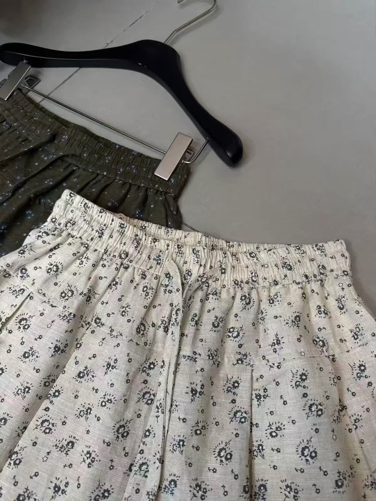 강력 추천 한 부서 꽃무늬 마 재료 캐주얼 바지 여성 여름 새로운 루즈핏 슬림해 보이는 다용도 넓은 다리 오부 바지 이미지 2
