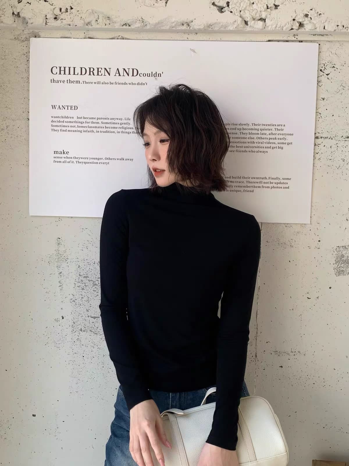 모달 중 칼라 기본 셔츠 여성 봄 가을 화이트 몸매 가꾸기 슬림해 보이는 다용도 인사이드 가져 가라. 긴팔 티셔츠 기초 섹션 맨위 상세 이미지 6