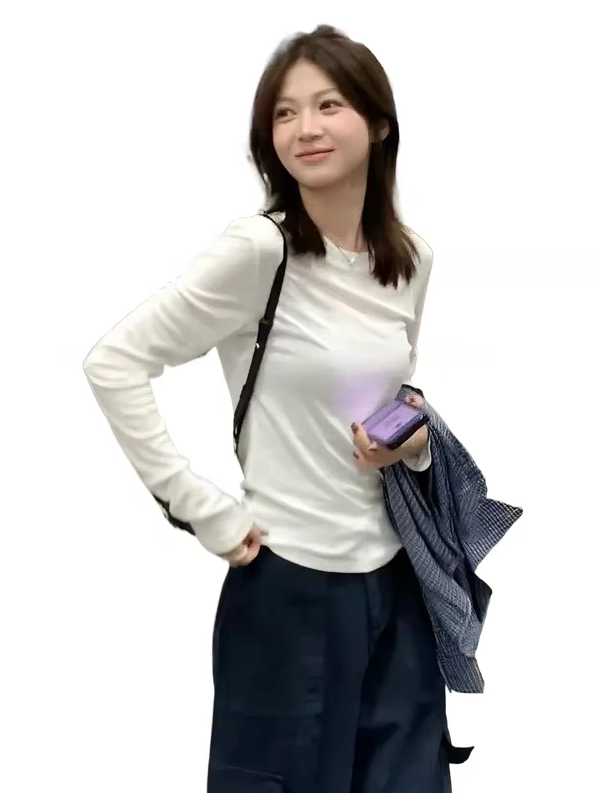 이른 가을 싱글 착용 가져 가라. 긴팔 티셔츠 맨위 서비스 여성 2026 새로운 여성 의류 인사이드 가져 가라. 기본 셔츠 이미지 4