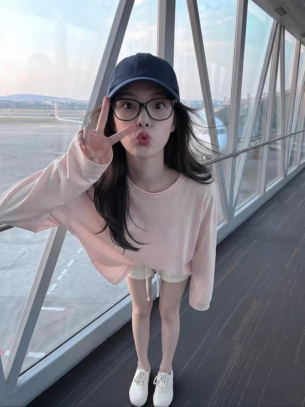 종이 사람들 착용 가져 가라. 핑크색 긴팔 티셔츠 여성 여름 느슨함 센스 느긋한 루즈핏 자외선 차단 블라우스 오래된 돈 바람 맨위 상세 이미지 5