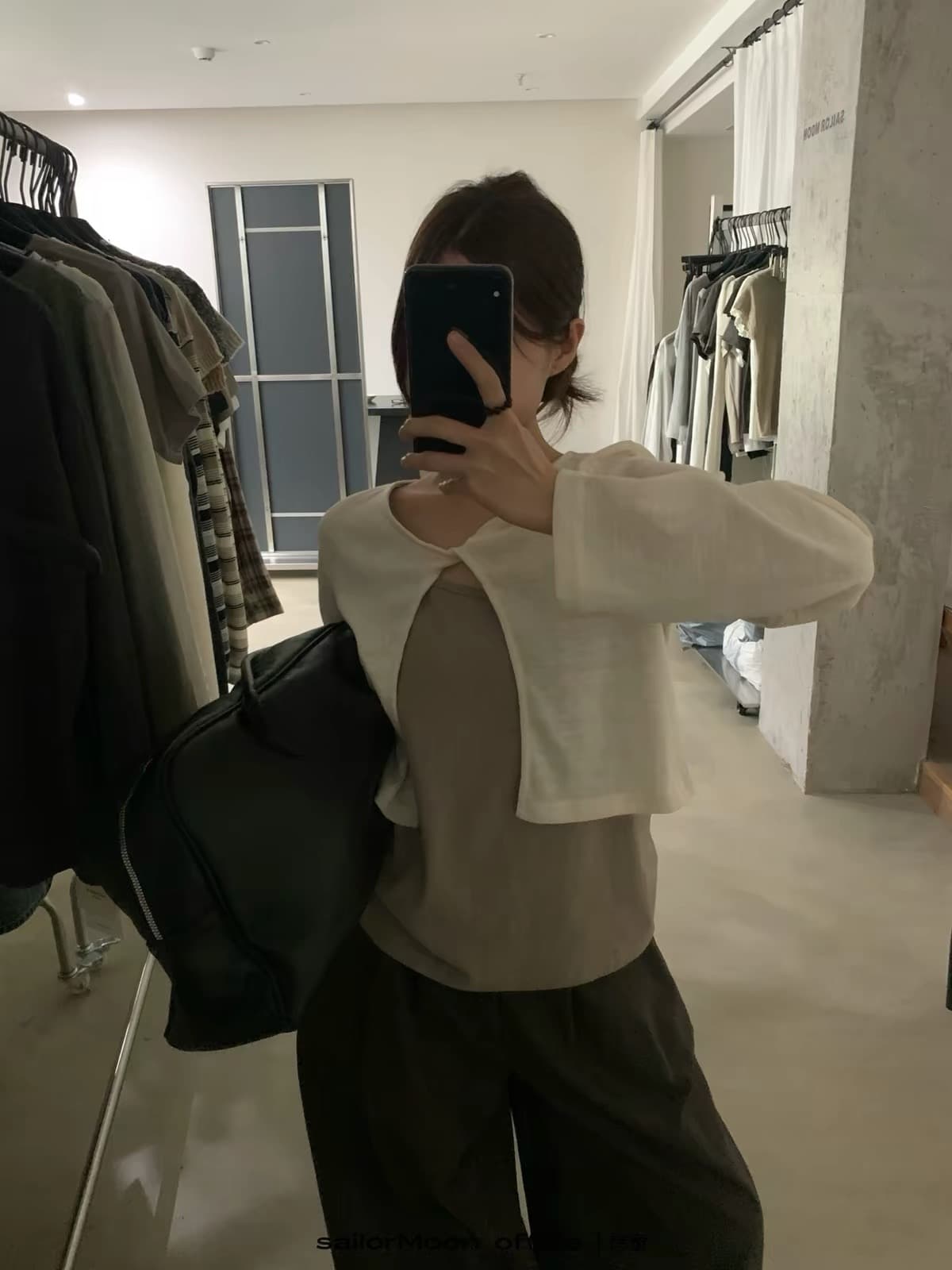 이른 가을 출퇴근 다용도 기초 섹션 니트 비틀림 오픈 가디건 미니멀리즘 조끼 세트 여성 상세 이미지 3
