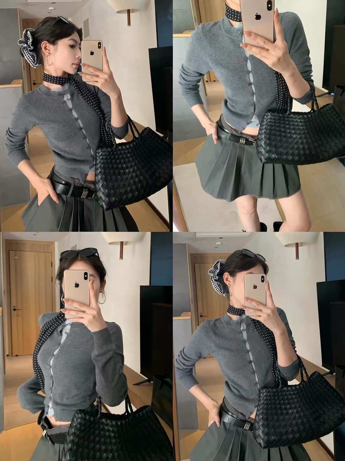 오래된 돈 바람 페이크 레이어드 긴팔 니트 스웨터 여성 봄 가을 몸매 가꾸기 스웨터 인사이드 가져 가라. 기본 셔츠 핫걸 쇼트 스타일 맨위 상세 이미지 4