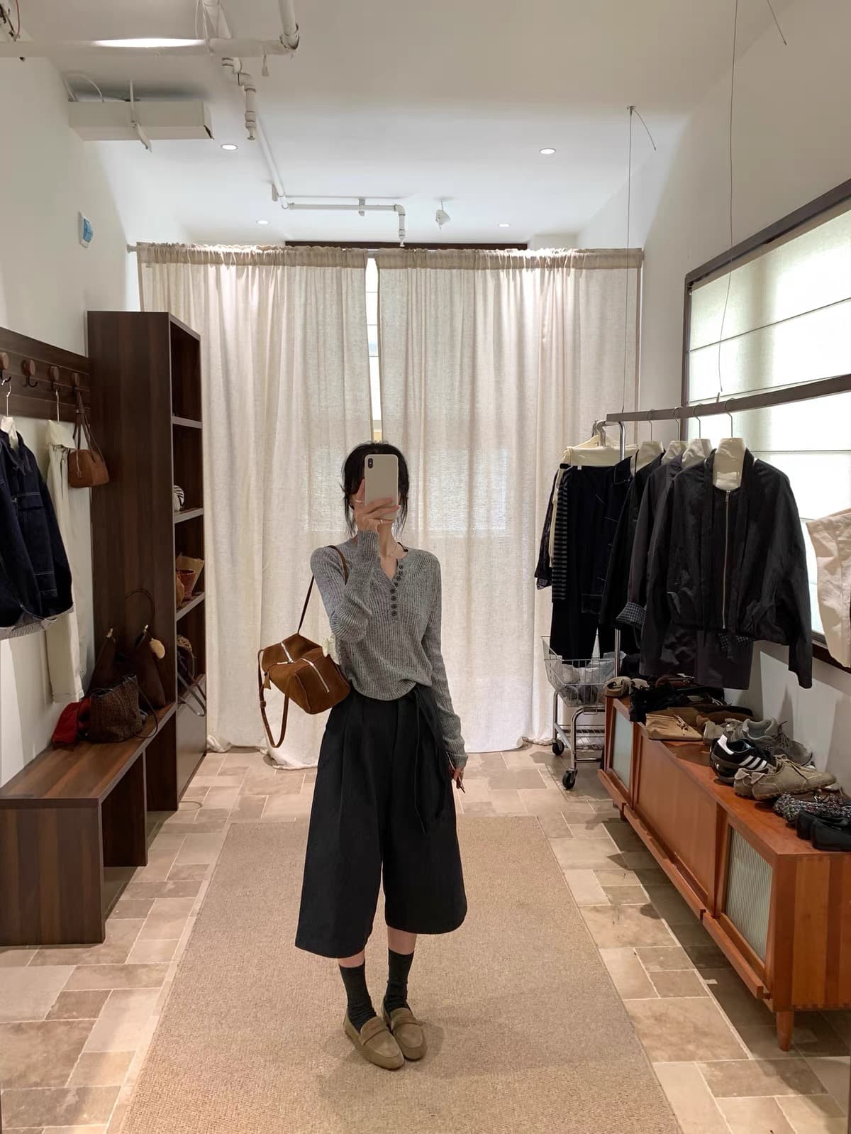 한 부서 부드러운 Chic 연령 감소 반 개방 칼라 니트 기본 셔츠 풀오버 스웨터 여자 이른 가을 긴팔 품격 맨위 상세 이미지 2