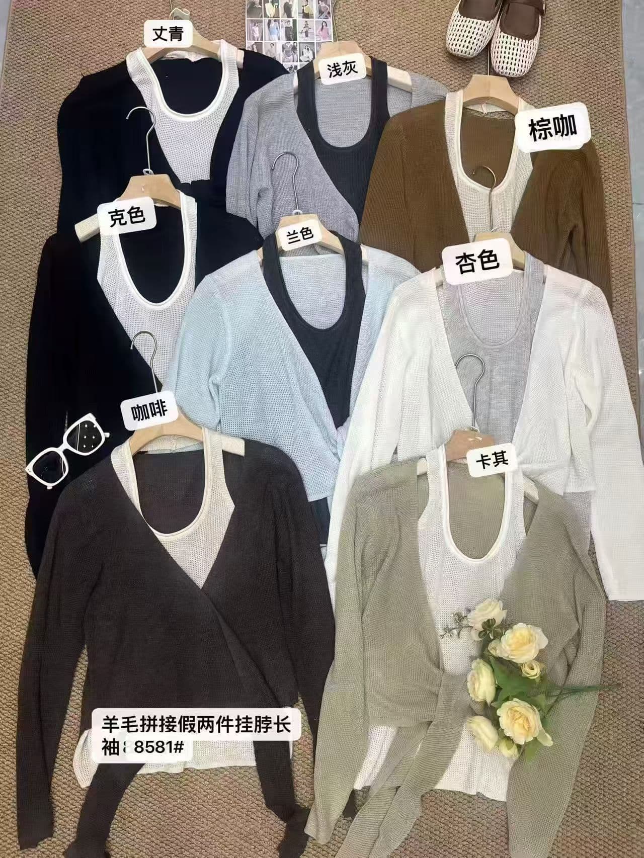 2026 봄 새로운 페이크 레이어드 얼음 실크 아마 니트 스웨터 여성 고급 센스 슬림해 보이는 외국 가스 다용도 슬림해 보이는 맨위 상세 이미지 6