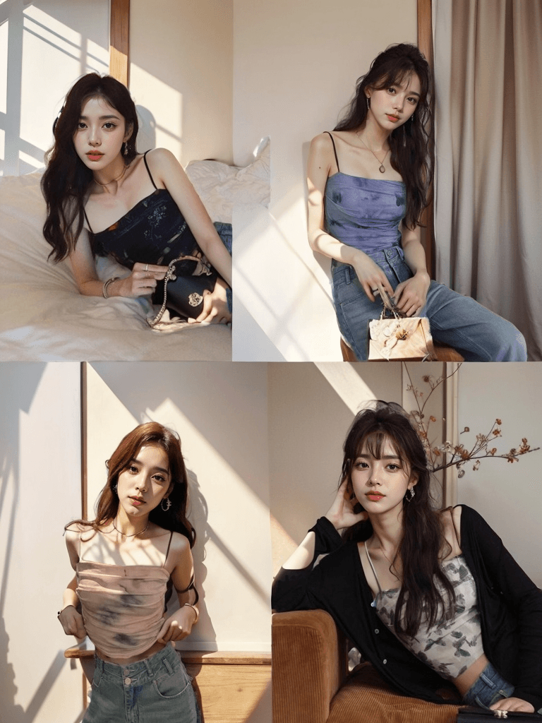 순수한 욕망 ins 보라색 나비 헤일로 염색 프린트 캐미솔 여름 핫걸 홀치기 염색 인사이드 가져 가라. 민소매 망사 맨위 상세 이미지 6