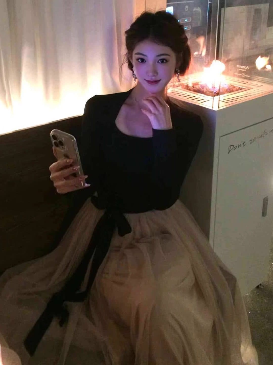 2026 사람들 면 리브 슈퍼 비밀 폴리 에스터 인터넷 네리 하나 가을 겨울 부드러운 작은 샤넬 스타일 로얄 자매 프랑스식 치마 이미지 3