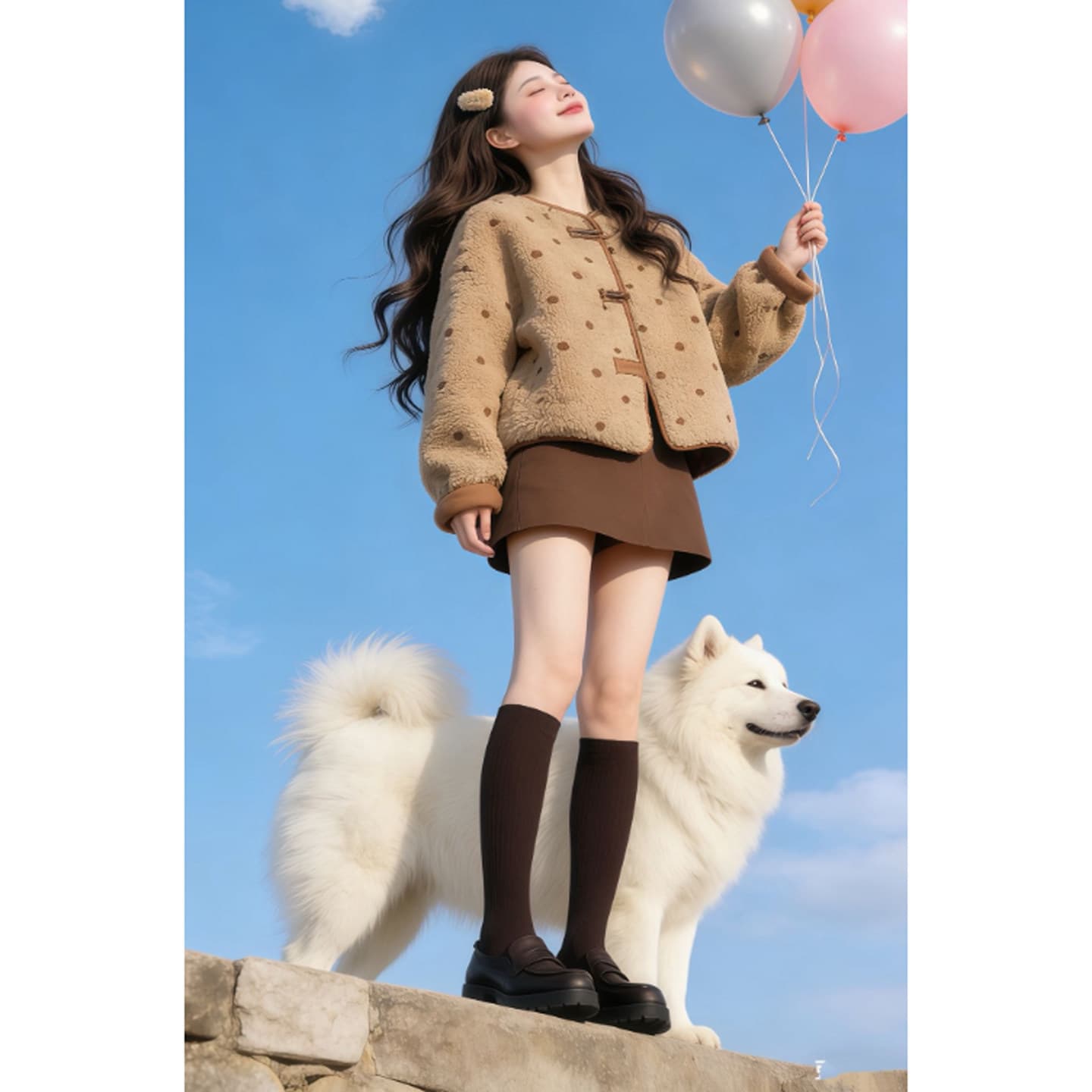 500 그램 양털 플리스 복합 스웨이드 수건 자수 법 하나 가을 겨울철 부유 한 가족 천 골드 부서 착용 가져 가라. 양털 재킷 이미지 4