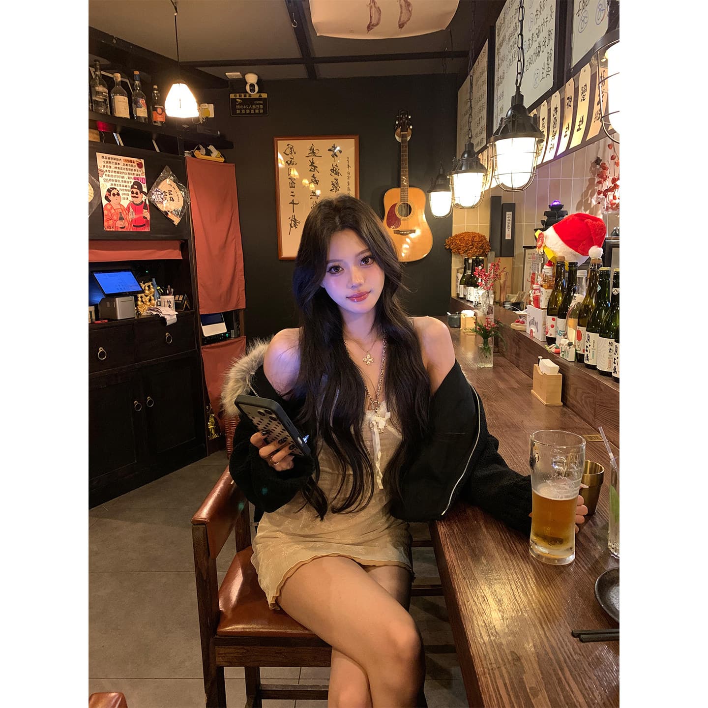 두꺼운 500 그램 양털 플리스 복합 스웨이드 큰 모피 칼라 하나 아메리칸 레트로 모피 칼라 느긋한 다용도 모직 맨위 이미지 3