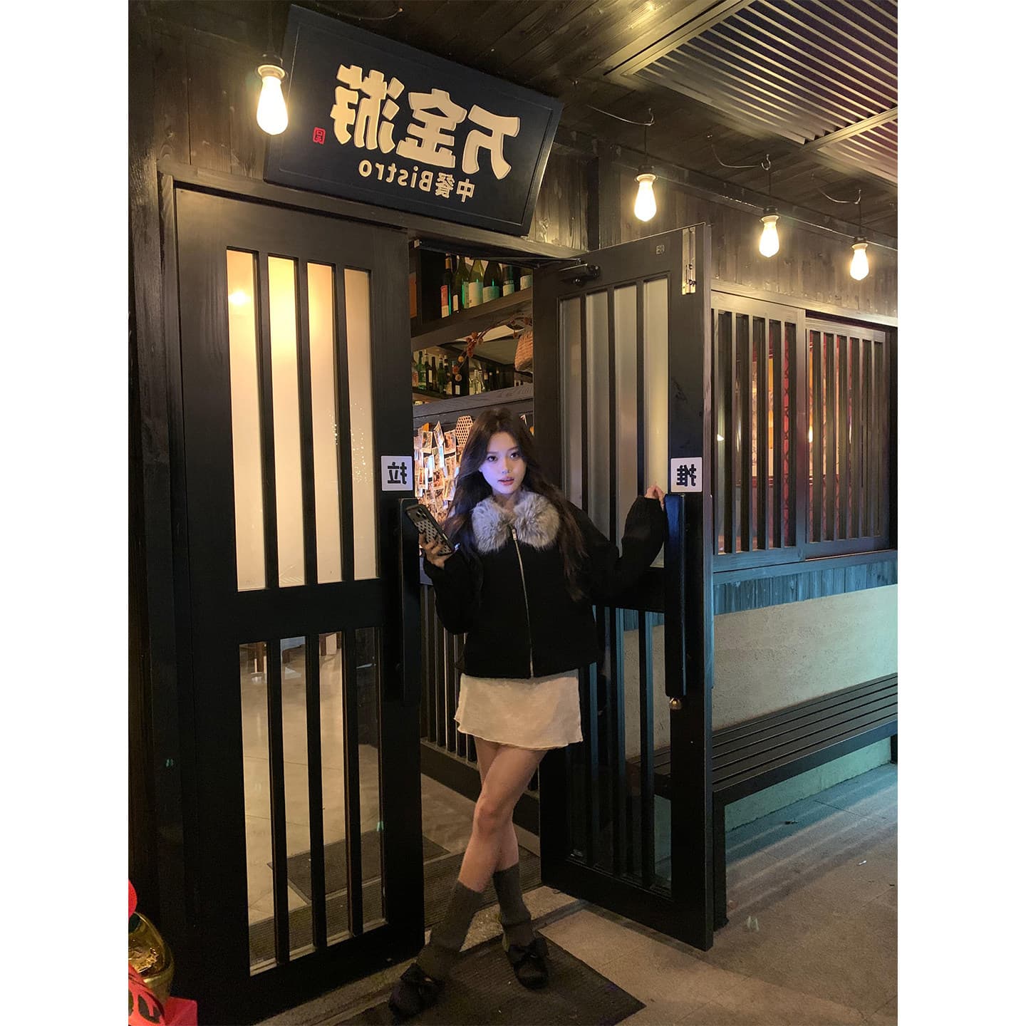 두꺼운 500 그램 양털 플리스 복합 스웨이드 큰 모피 칼라 하나 아메리칸 레트로 모피 칼라 느긋한 다용도 모직 맨위 이미지 2