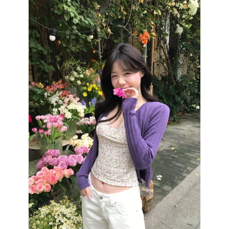 한 부서 고유 한 아름다운 달콤한 핫걸 꽃무늬 캐미솔 여름 새로운 몸매 가꾸기 슬림해 보이는 쇼트 스타일 인사이드 잡아라. 의류 상세 이미지 5