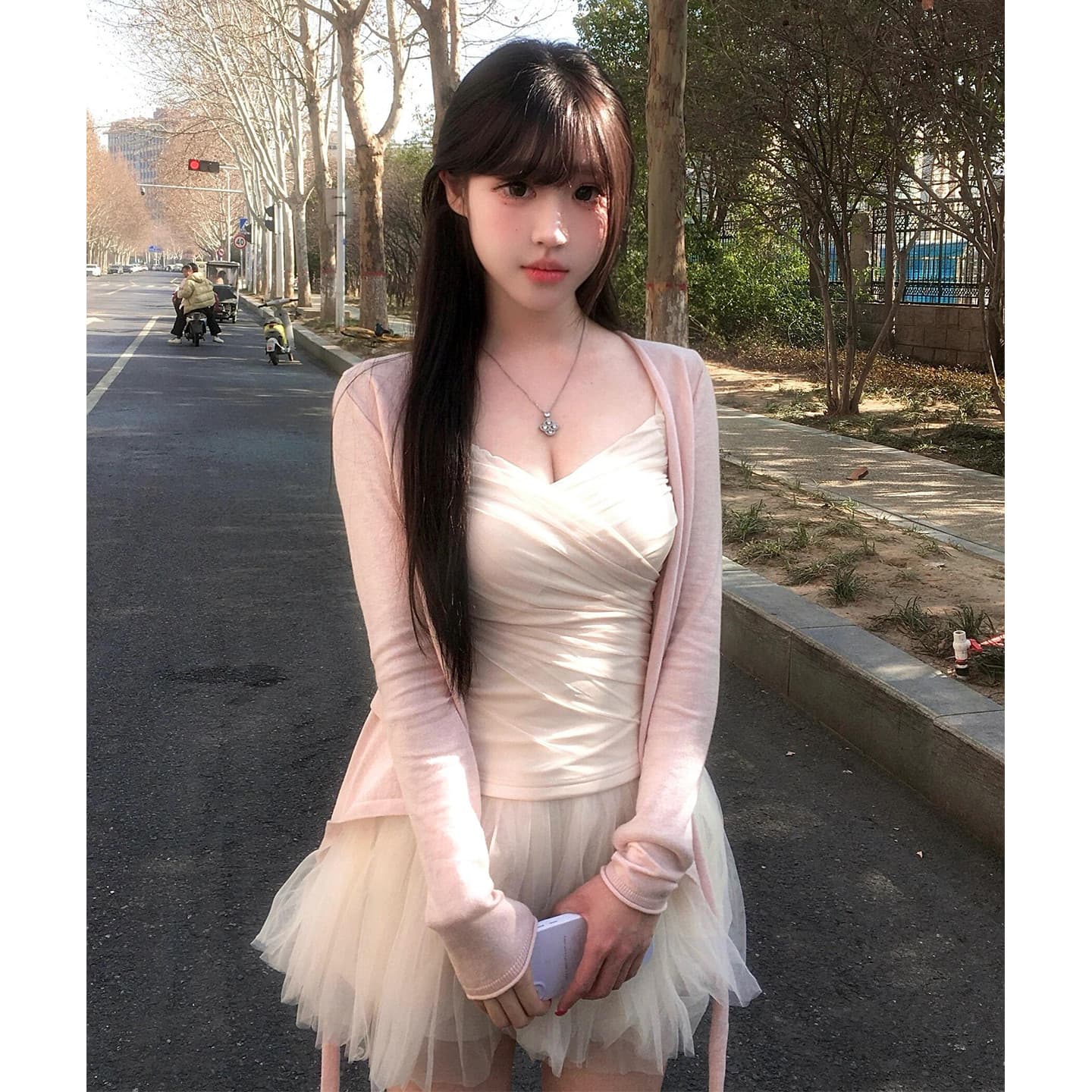 순수한 욕망 바람 V넥 니트 오픈 가디건 여성 이른 봄 새로운 디자인 센스 얇고 가벼운 몸매 가꾸기 맨위 이미지 4