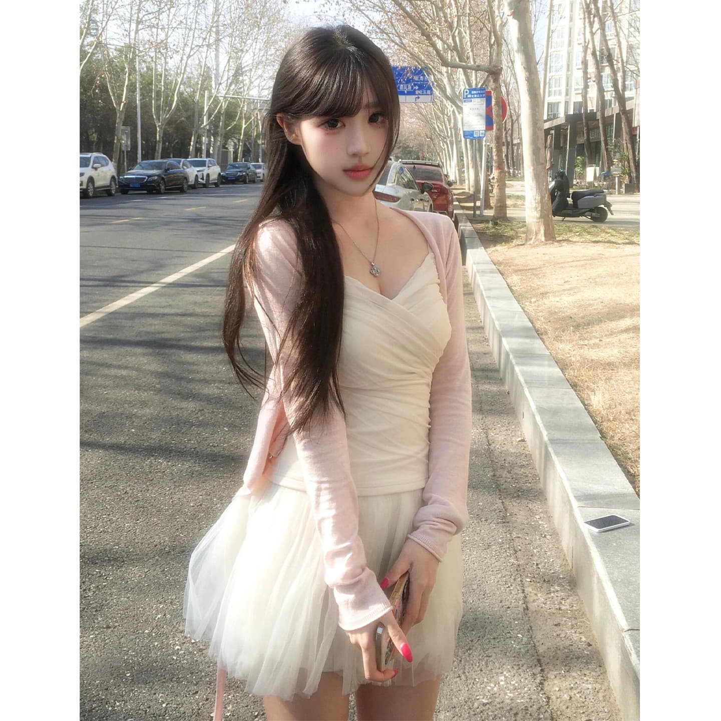 순수한 욕망 바람 V넥 니트 오픈 가디건 여성 이른 봄 새로운 디자인 센스 얇고 가벼운 몸매 가꾸기 맨위 이미지 2