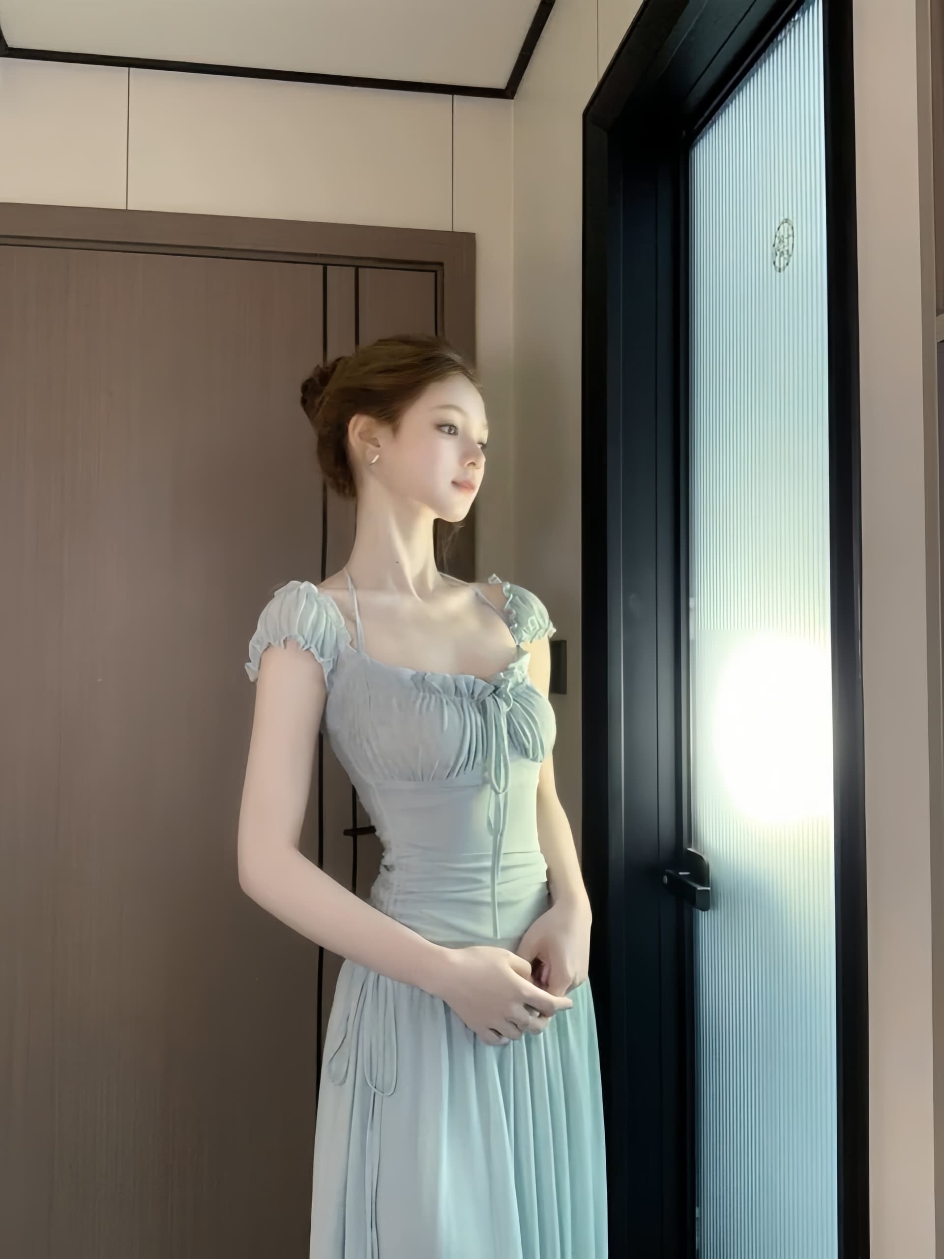 여름 캐주얼 휴가 망사 해변가 휴가 여성 드레스 품격 치마 상세 이미지 3