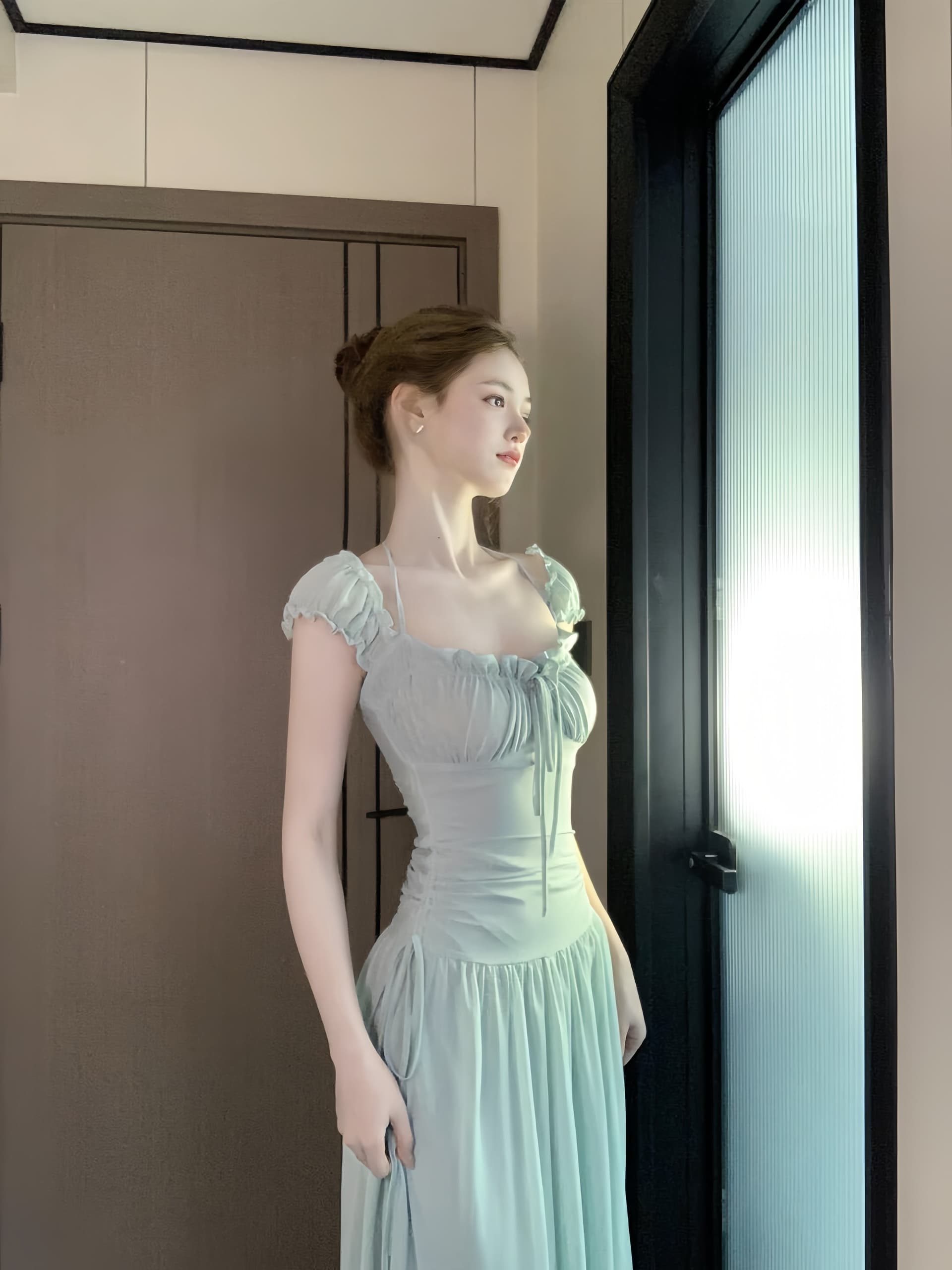 여름 캐주얼 휴가 망사 해변가 휴가 여성 드레스 품격 치마 상세 이미지 9