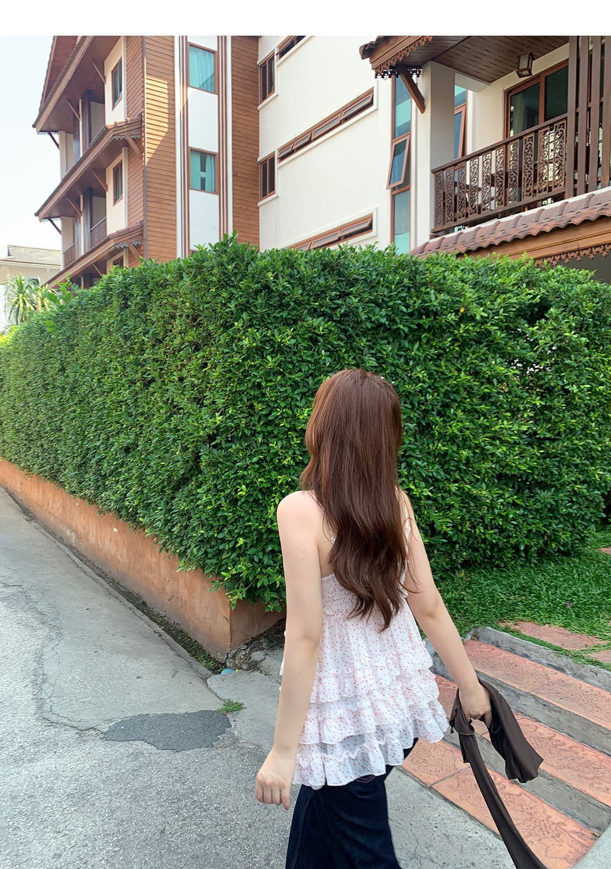 주간 실크 원단 네리 명중 가져 가라. 캐주얼 바람 도트 무늬 슬립 여성 V넥 레이스 순수한 욕망 센스 한 마디 맨위 상세 이미지 8