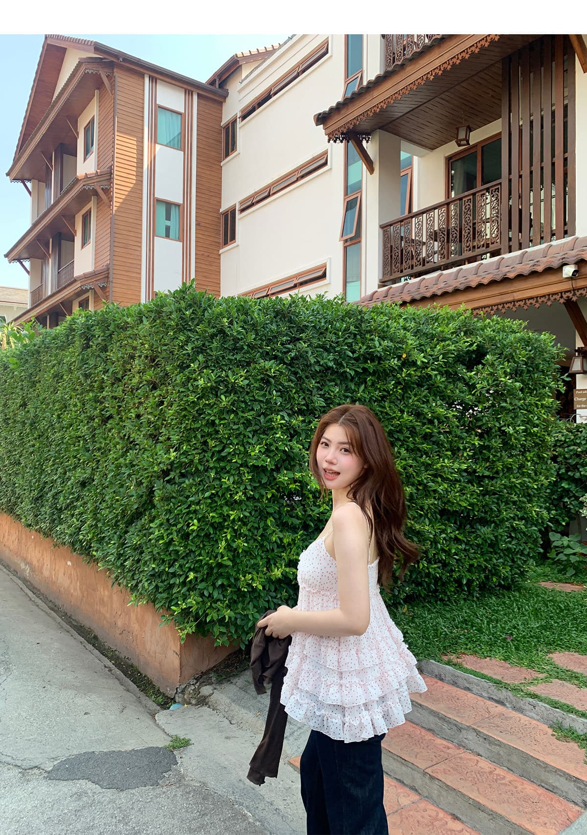주간 실크 원단 네리 명중 가져 가라. 캐주얼 바람 도트 무늬 슬립 여성 V넥 레이스 순수한 욕망 센스 한 마디 맨위 상세 이미지 10