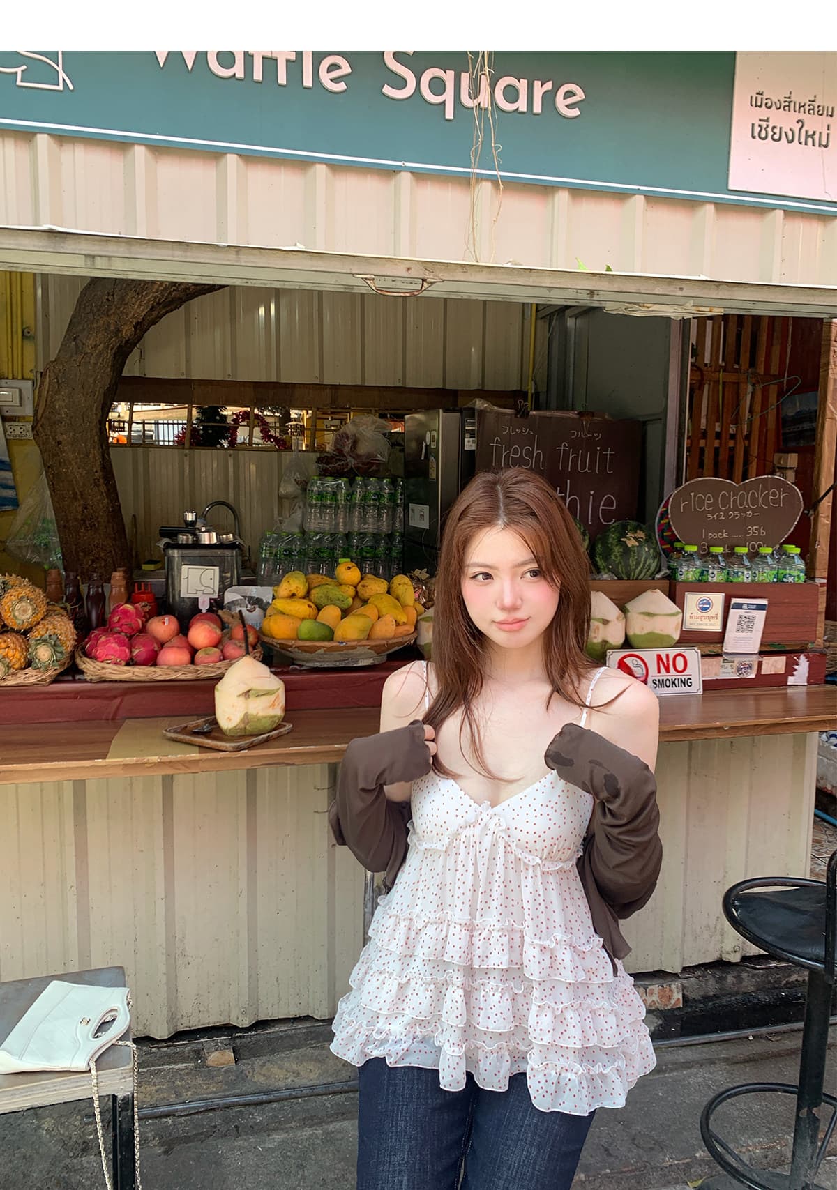 주간 실크 원단 네리 명중 가져 가라. 캐주얼 바람 도트 무늬 슬립 여성 V넥 레이스 순수한 욕망 센스 한 마디 맨위 상세 이미지 13