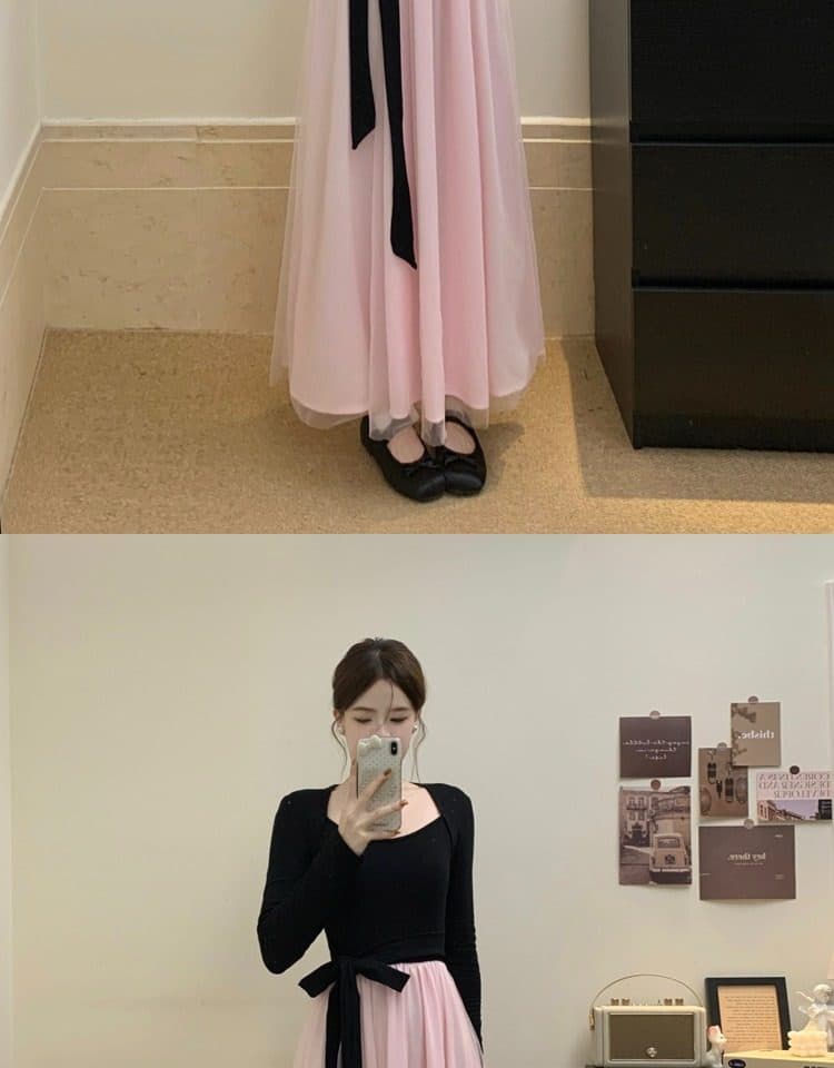 사람들 면 리브 슈퍼 비밀 폴리 에스터 인터넷 네리 하나 고급 센스 검정색 드레스 부유 한 가족 천 골드 센스 롱 스커트 상세 이미지 14