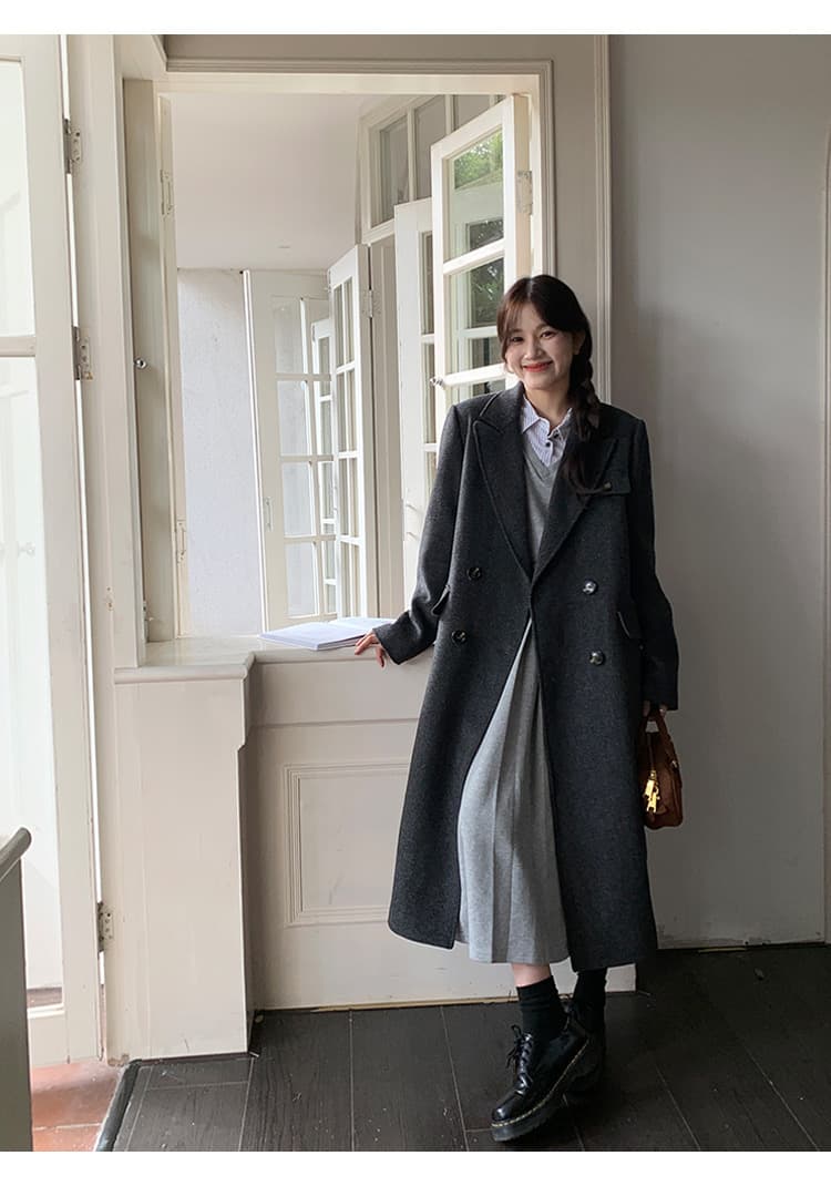 달콤한 핫걸 페이크 레이어드 드레스 여성 의류 가을 겨울 디자인 센스 고유 한 허리 수축 품격 슬림해 보이는 인사이드 가져 가라. 길다 치마 상세 이미지 26