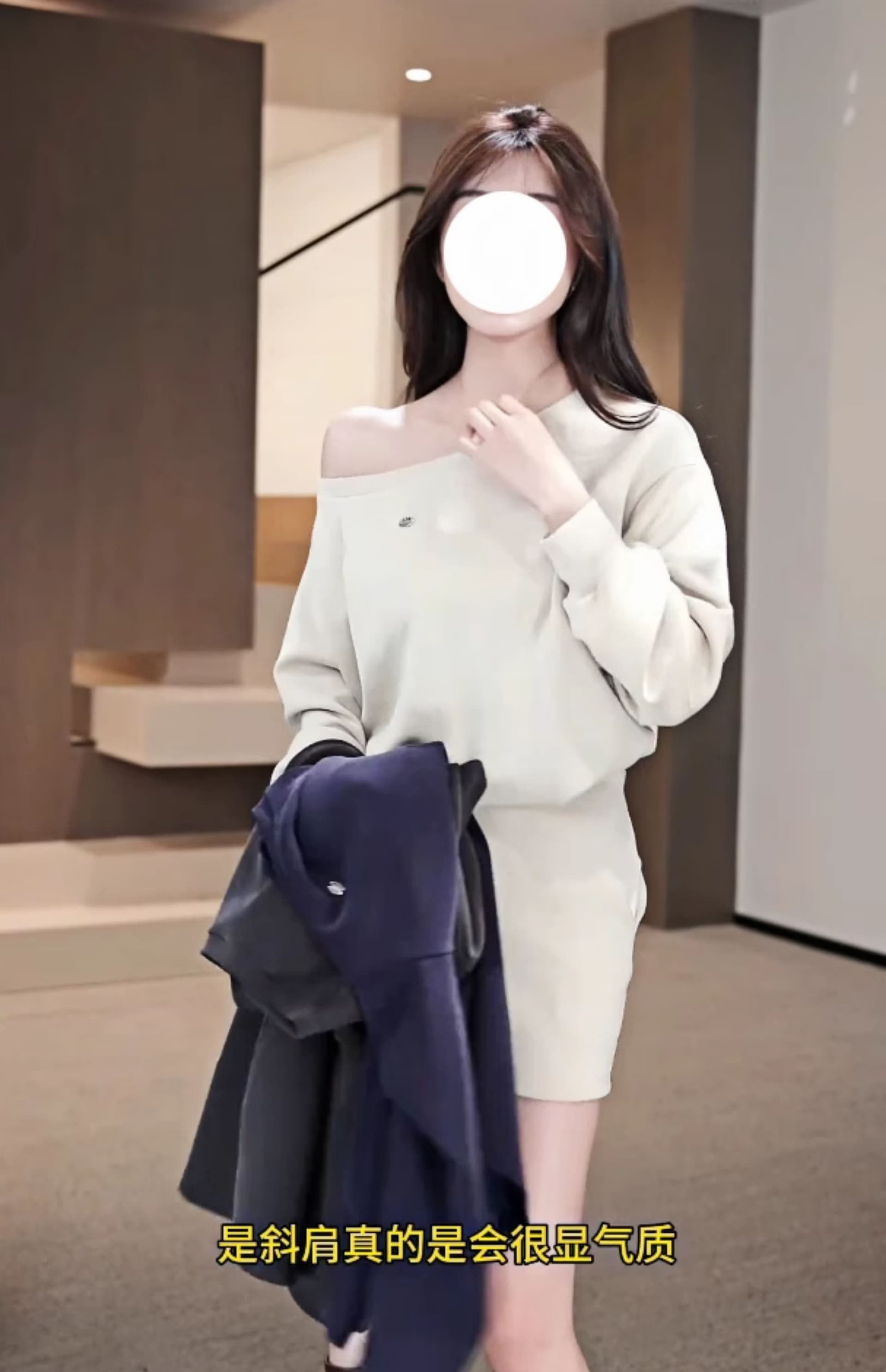 260 그램 사람들 면 원단 참나무 늑골 주머니 로얄 자매 바람 비스듬한 어깨 후드티 드레스 긴팔 허리 수축 슬림해 보이는 타이트 스커트 미니 스커트 상세 이미지 6