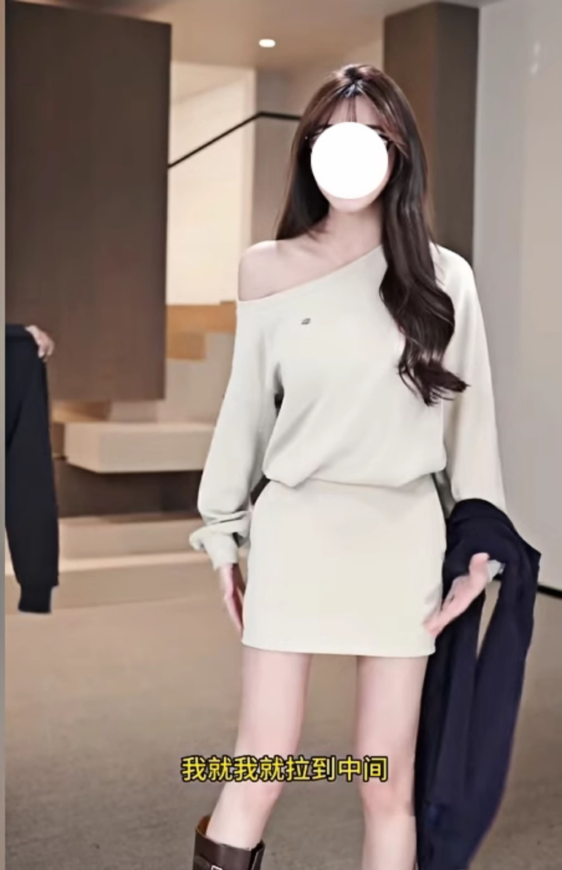260 그램 사람들 면 원단 참나무 늑골 주머니 로얄 자매 바람 비스듬한 어깨 후드티 드레스 긴팔 허리 수축 슬림해 보이는 타이트 스커트 미니 스커트 상세 이미지 10