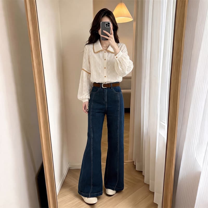 새로운 중식 라운드 넥 쇼트 스타일 베스트 3 차원 꽃 금속 버클 민소매 코듀로이 어깨 외부 잡아라. 의류 상세 이미지 3