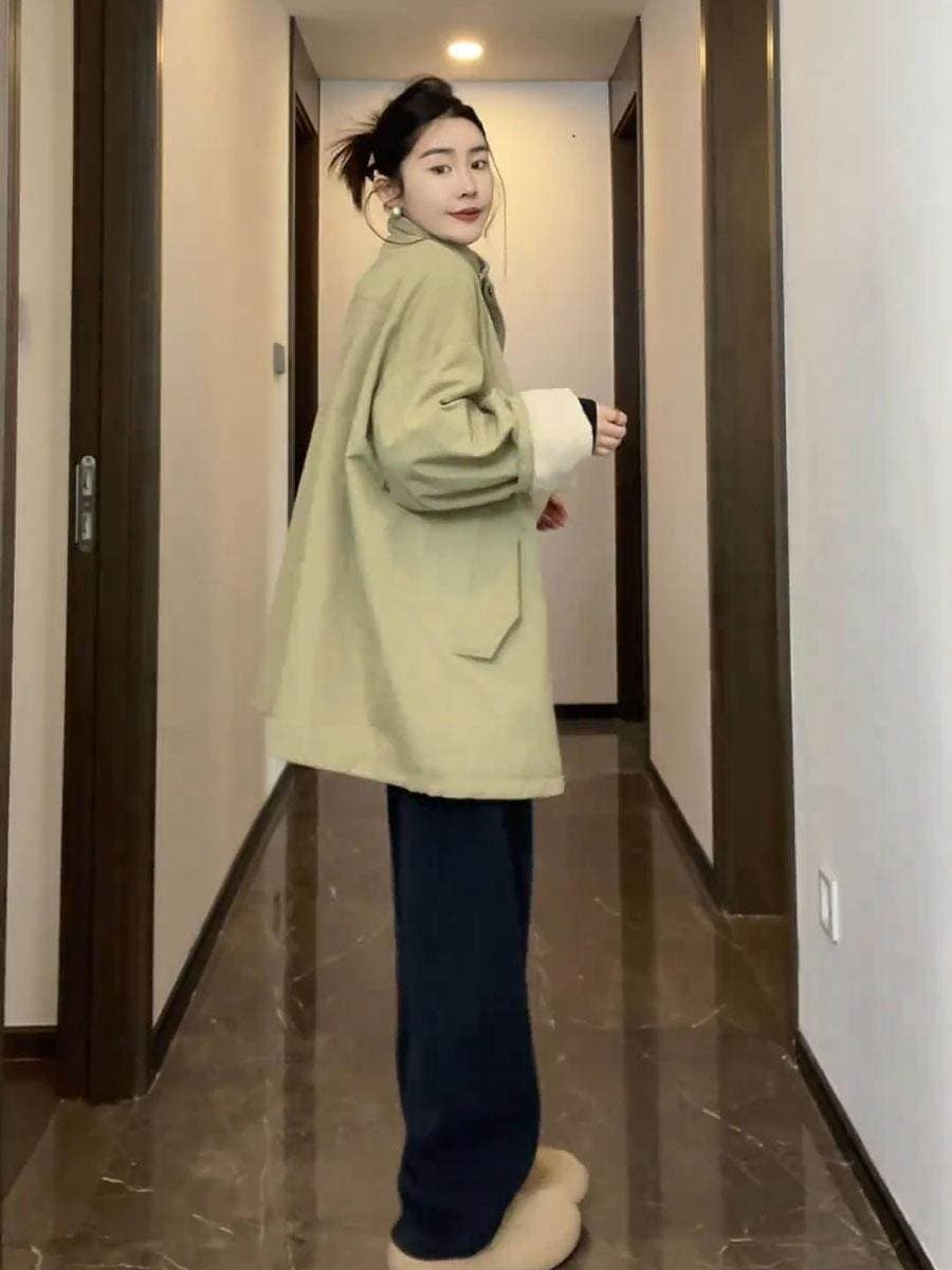방수 작은 옥스포드 원단 250그램 양털 플리스 네리 하나 여성 코트 빅 사이즈 슬림해 보이는 중간 길이 Parker 서비스 상세 이미지 7