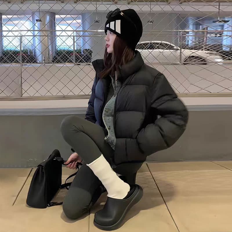 경관 그림 아름다움 라드. 쇼트 스타일 면 의류 여성 2026 겨울 새로운 고급 센스 작은 키 켄 콩 바람 유럽 상품 재킷 이미지 4