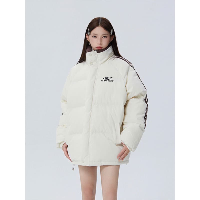 아메리칸 3개 바 다운 재킷 여성 2026 년 새로운 겨울 디자인 센스 작은 대중 oversize 두꺼운 면 의류 트렌디 이미지 4