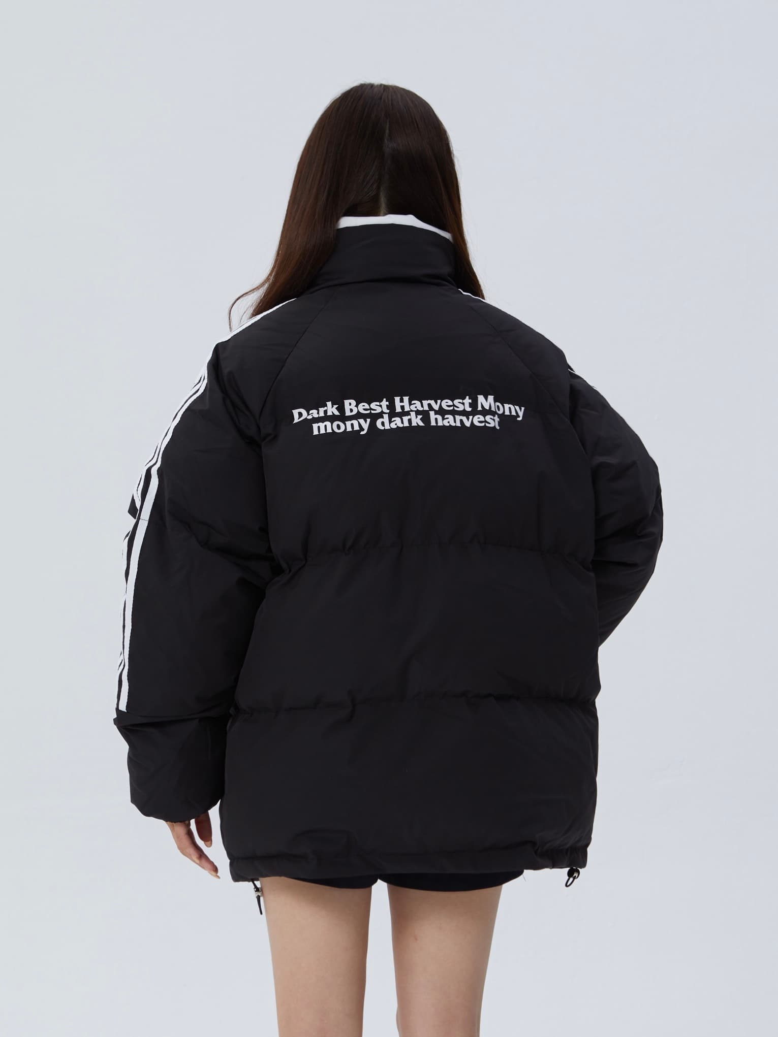 아메리칸 3개 바 다운 재킷 여성 2026 년 새로운 겨울 디자인 센스 작은 대중 oversize 두꺼운 면 의류 트렌디 상세 이미지 7
