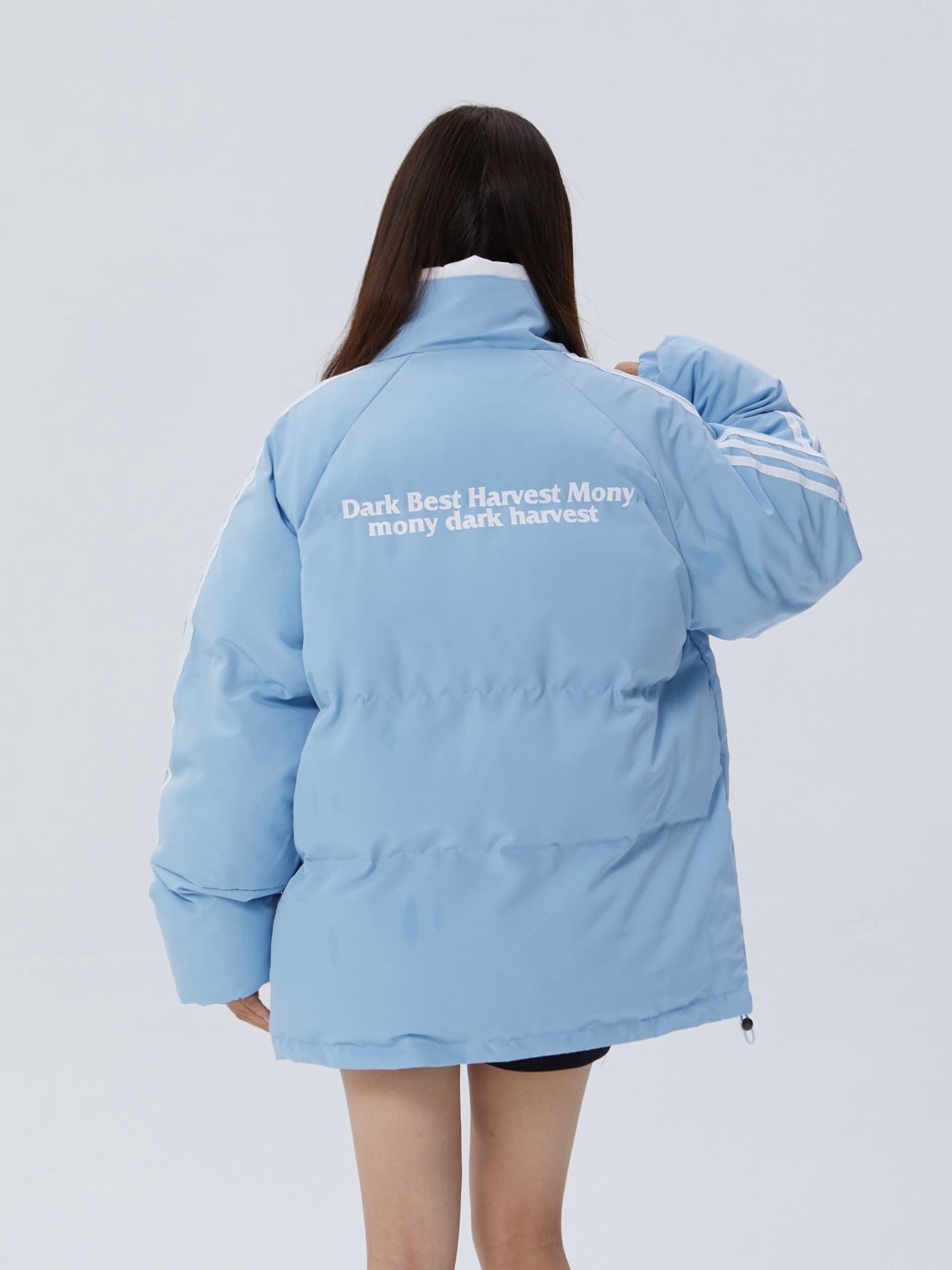아메리칸 3개 바 다운 재킷 여성 2026 년 새로운 겨울 디자인 센스 작은 대중 oversize 두꺼운 면 의류 트렌디 상세 이미지 9