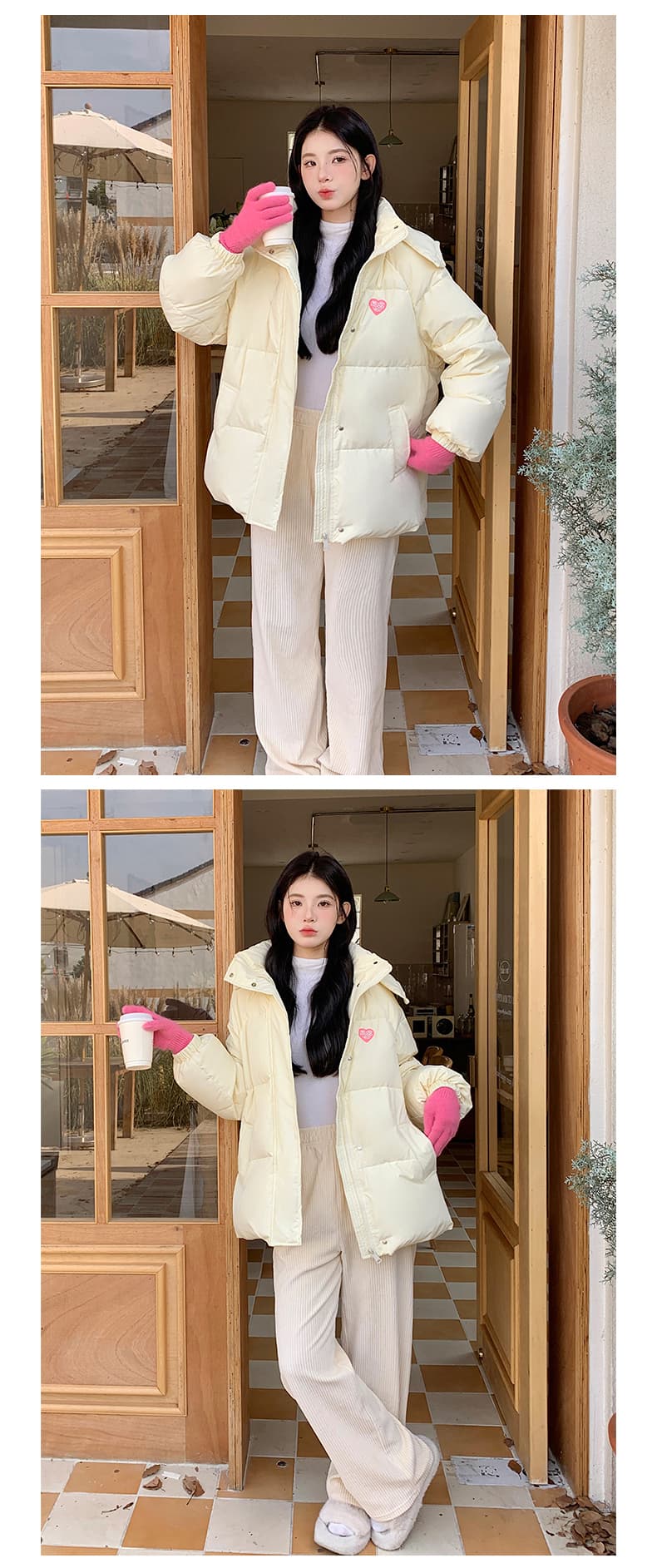 우유 fufu 쇼트 스타일 다운 재킷 여성 2026 새로운 겨울 면 의류 한 부서 달콤함 귀여운 면 의류 면 옷 패딩 재킷 상세 이미지 17