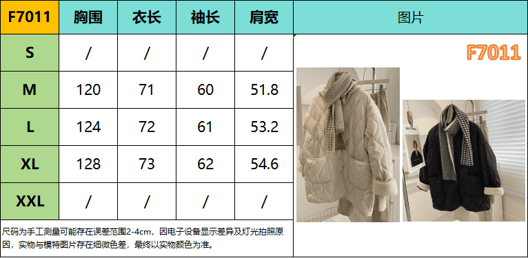 양털 패치워크 다이아몬드 모양 그리드 겨울 루즈핏 작은 샤넬 스타일 링 그리드 보온 면 옷 면 의류 여성 상세 이미지 1