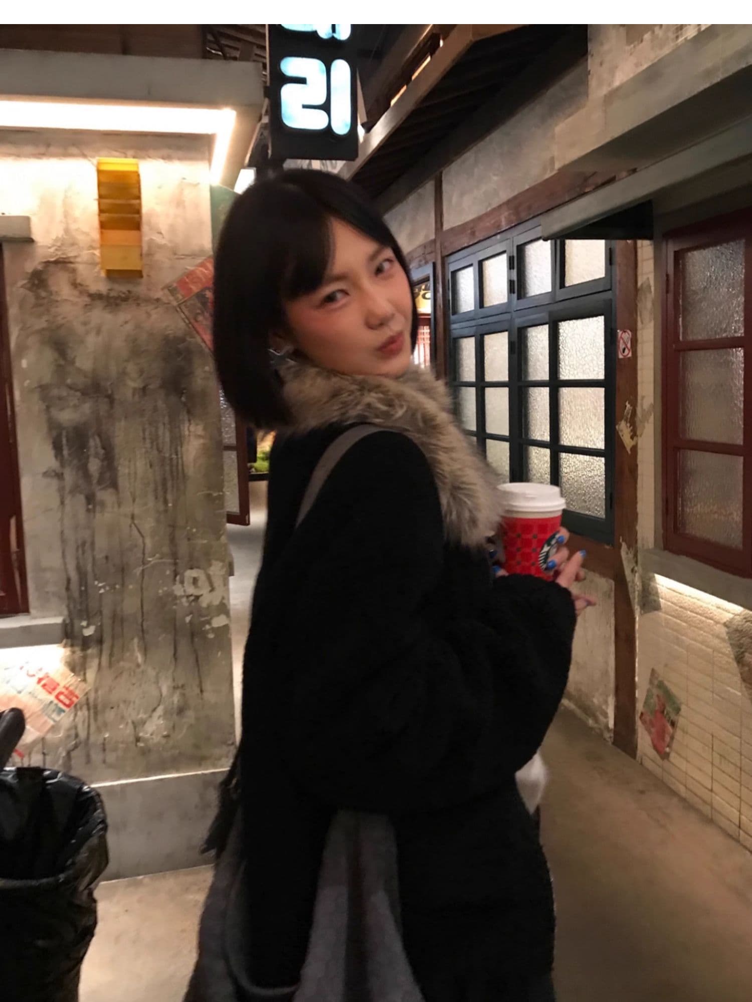 두꺼운 500 그램 양털 플리스 복합 스웨이드 큰 모피 칼라 하나 레트로 여성 가을 피모 하나 모방 양털 맨위 상세 이미지 9