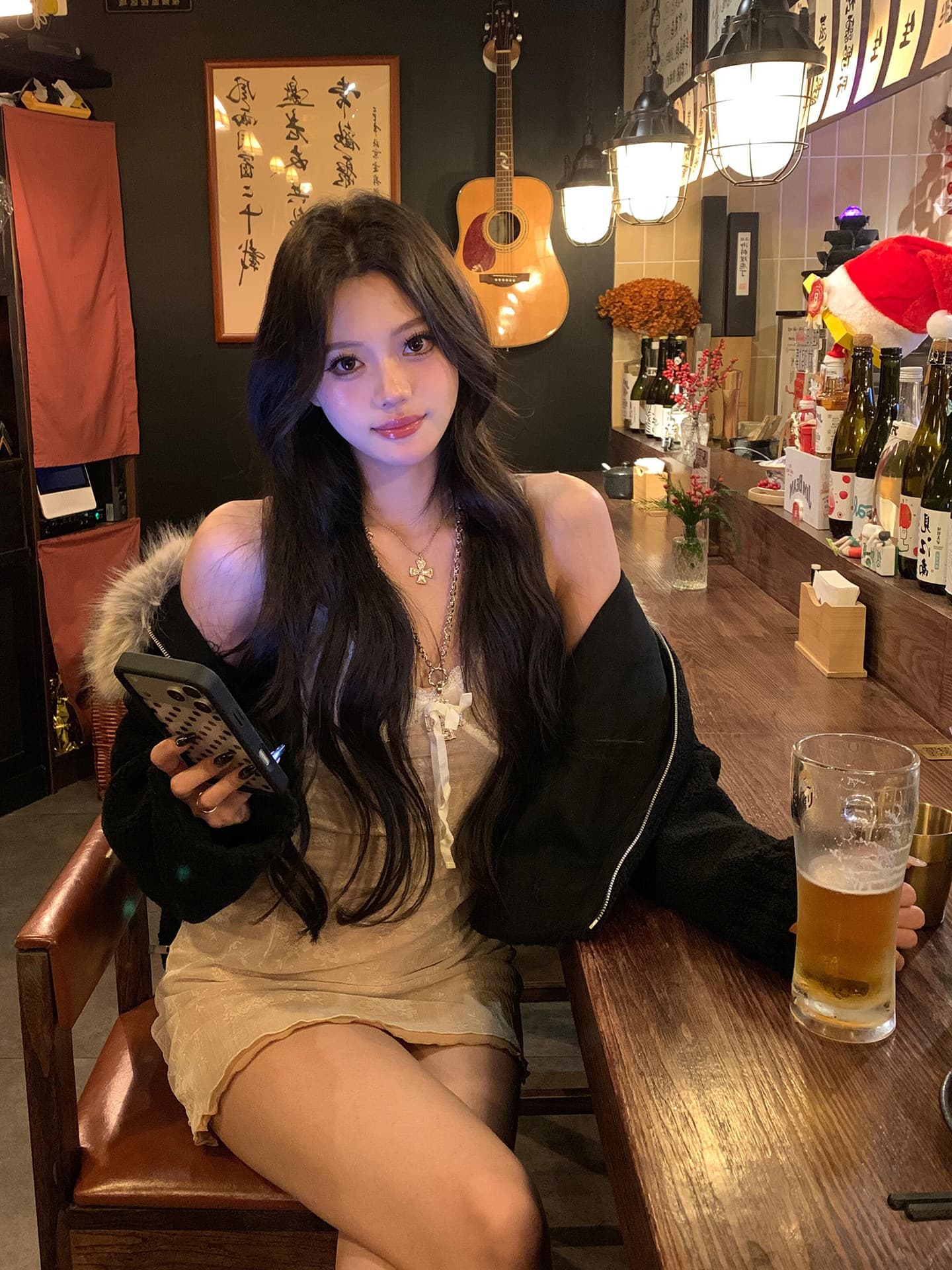 두꺼운 500 그램 양털 플리스 복합 스웨이드 큰 모피 칼라 하나 아메리칸 레트로 모피 칼라 느긋한 다용도 모직 맨위 상세 이미지 4