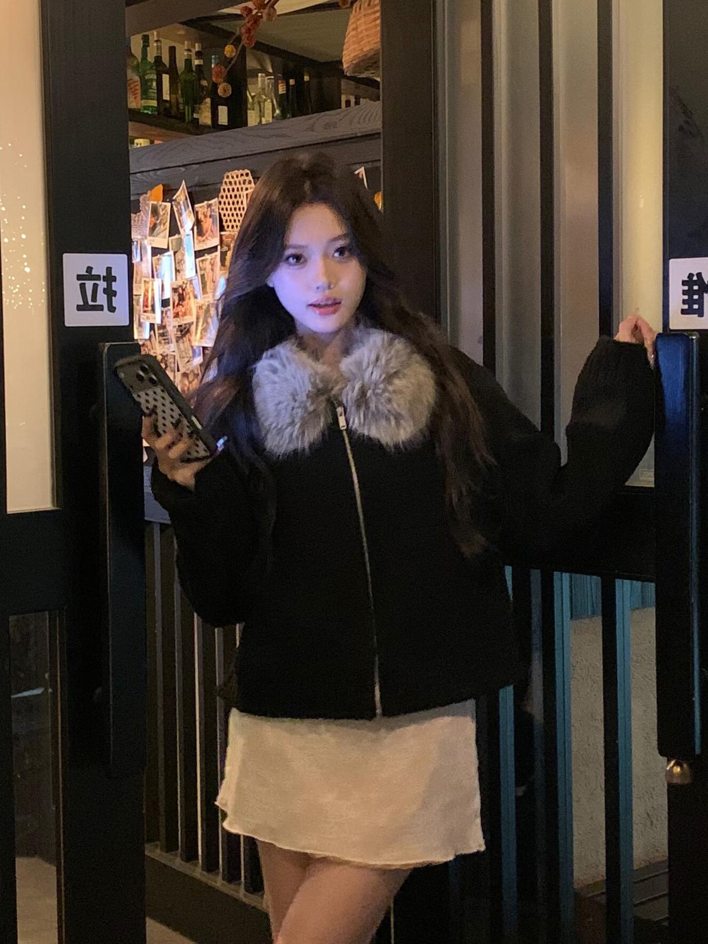 두꺼운 500 그램 양털 플리스 복합 스웨이드 큰 모피 칼라 하나 아메리칸 레트로 모피 칼라 느긋한 다용도 모직 맨위 상세 이미지 6