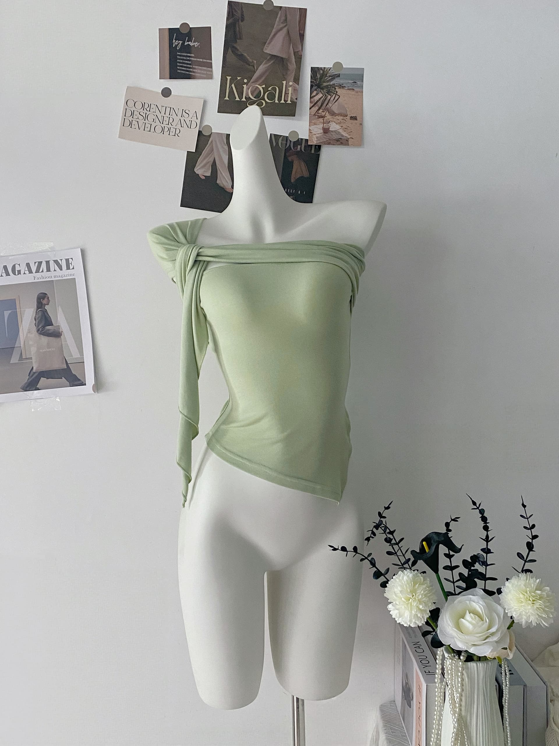 밤나무 코코아 bankelili 해체 디자인 디자인 센스 불규칙 숄더백 길다 리본 비틀림 맨위 여성 상세 이미지 8
