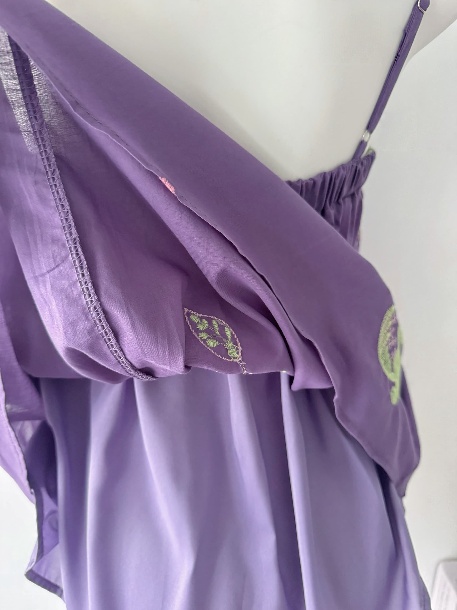 im ~까지 안개 염색 꽃 와일드 100 라미 자수 민소매 슬립 맨위 비즈 핀치 Pleat 한 마디 루즈핏 한 부서 작은 셔츠 상세 이미지 6
