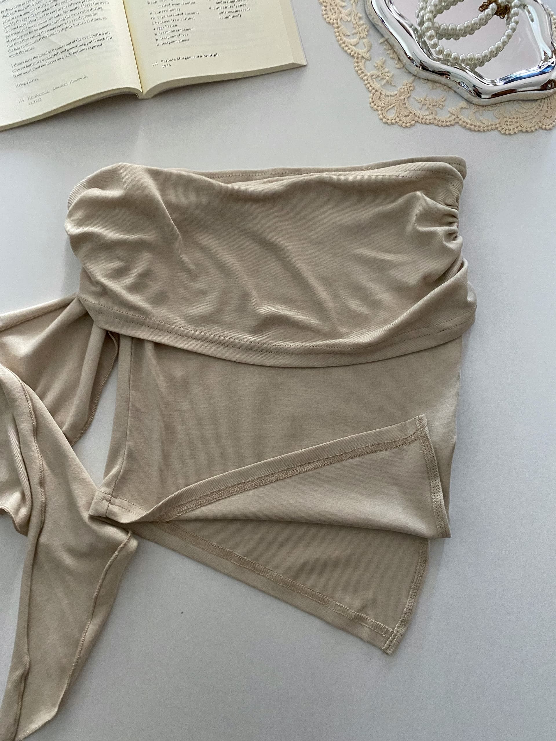 밤나무 코코아 bankelili 해체 디자인 디자인 센스 불규칙 숄더백 길다 리본 비틀림 맨위 여성 상세 이미지 7