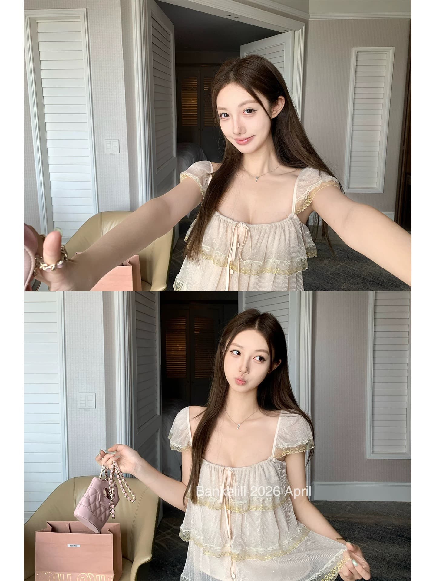 ceezzzi 와 성별 lady 흔들다 칼라 캐미솔 여름 외출용 디자인 센스 오프숄더 둘 착용 티셔츠 짧은 맨위 상세 이미지 5